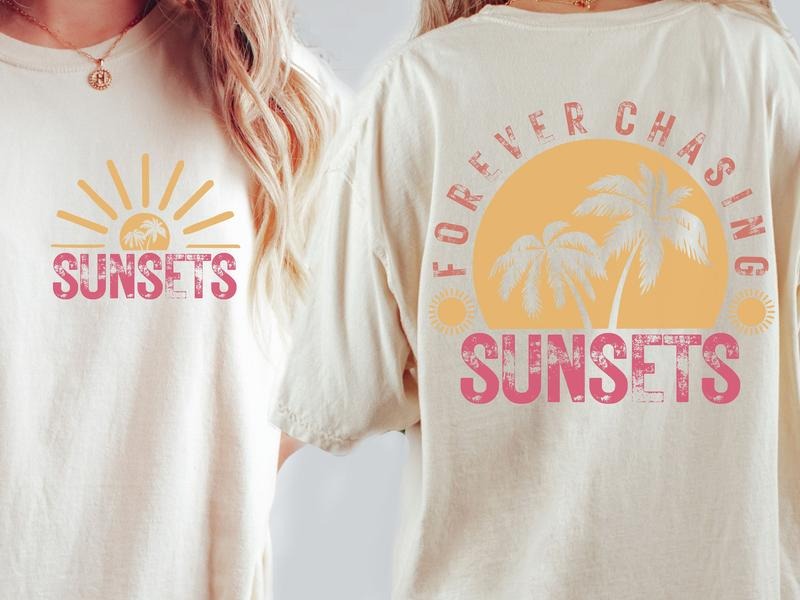 Forever Chasing Sunsets Retro Summer Retro Beach Tropical Summer shirt Aesthetic Summer Hoodie, Sweatshirt