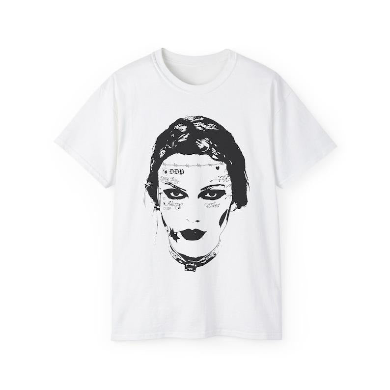 Fortnight PMalo.one Tattoo Shirt T-Shirt TTPPD Torturred Poerts Unisex White Artistic Vibes Drawing Shirt Poetry Dept...