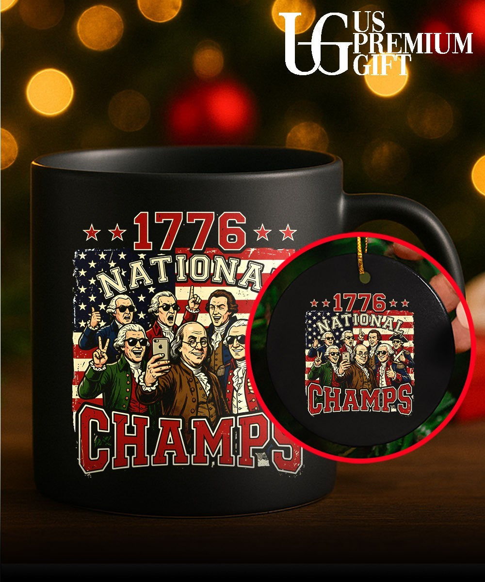 Founding Fathers 1776 National Champs Patriotic American history meme shirt