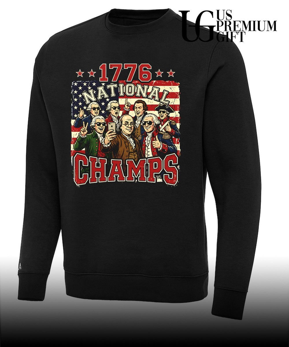 Founding Fathers 1776 National Champs Patriotic American history meme shirt