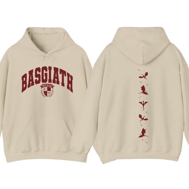 Fourth Wing Double-Sided Hoodie, Basgiath War College Hoodie, Dragon Rider Sweatshirt, Bookish Sweater, Empyrean Series,...