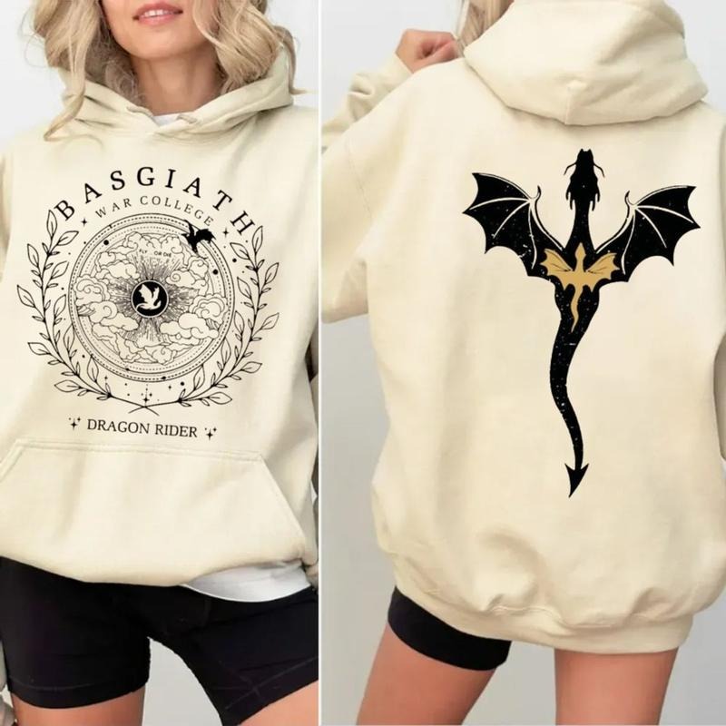 Fourth Wing Double Sided Shirt, Basgiath War College Sweatshirt, Basgiath War College Gift, Fourth Wing Hoodie, Dragon...