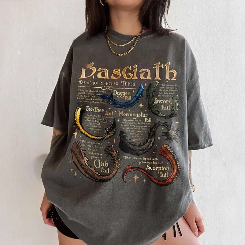 Fourth Wing Dragon Comfort Colors Shirt, Basgiath War Codex TShirt, Tairn & Andarna Tail TShirt, Dragon Rider Shirt,...