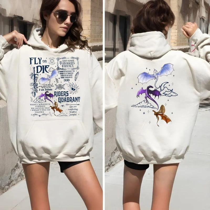 Fourth Wing Fan Sweatshirt, Dragon Rider Shirt, Basgiath War College Hoodie, Violet Sorrengail, Violent Little Thing,...