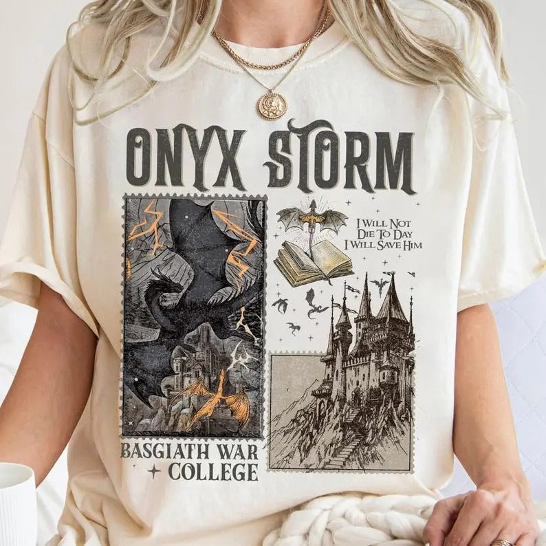 Fourth Wing Series Comfort Color T-Shirt , Onyx Storm , Dragon Rider , Bookish Tee Gift For Book Lover , Violet...
