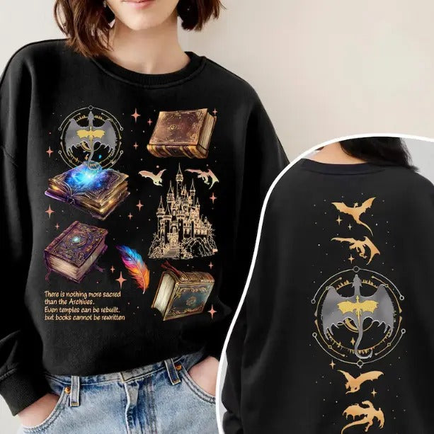 Fourth Wing Series Two Sided Sweatshirt For Fans - Unisex Fit, Medium-Heavy Fabric T-Shirts, Hoodie | UrbanDripWear.com