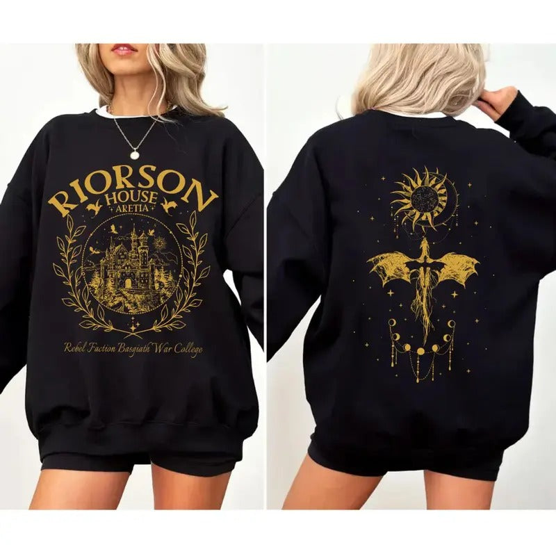 Fourth Wing Shirt, Violet Sorrengail One Dragon Rider Shirt, Basgiath War College 2 Sides, Iron Flame Sweatshirt Xaden...