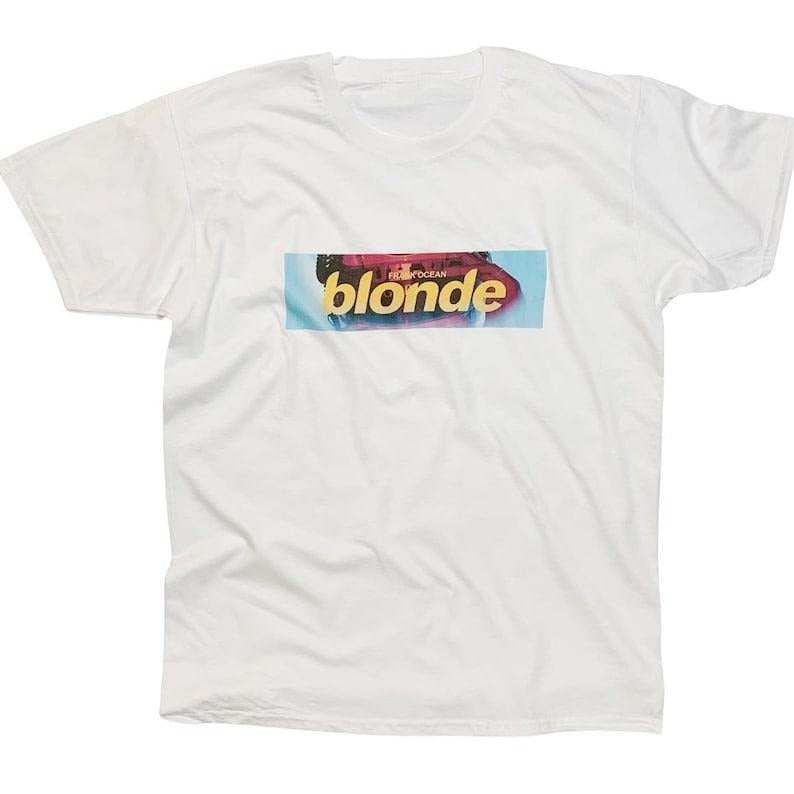 Frank 0cean Blond Hand Made T-Shirt With Minimalist Box Logo Print Hoodie, Sweatshirt | UrbanDripWear.com