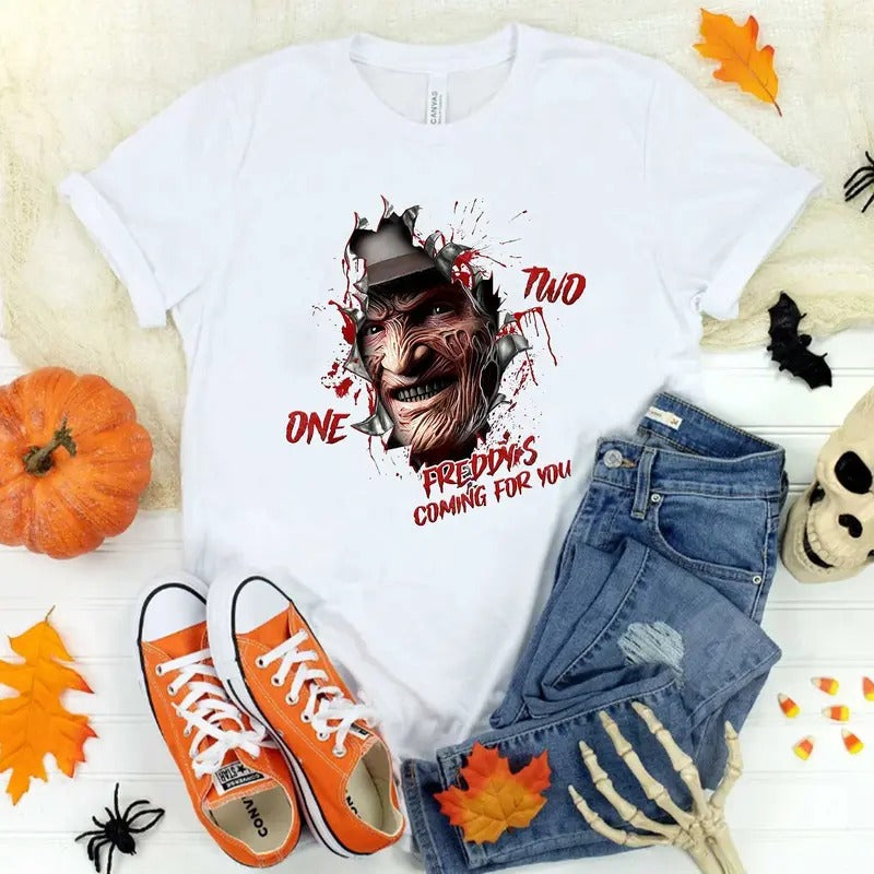 Freddys Coming Shirt, Horror Halloween Shirt, Spooky Halloween Hoodie, Sweatshirt | UrbanDripWear.com