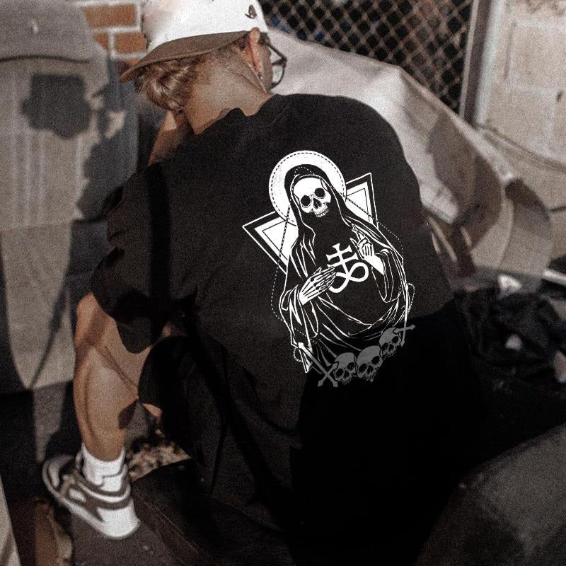 Free Leviathan cross print casual loose t-shirt designer - Naughty Clothes Men Hoodie, Sweatshirt | UrbanDripWear.com