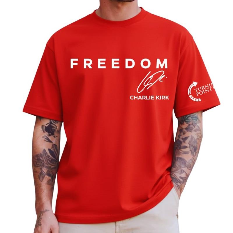 Freed0m Shirt Ch.K Shirt, Turning Point USA Freedom Shirt, Patriotic Red Conservative Shirt, Free Speech Supporter Top...
