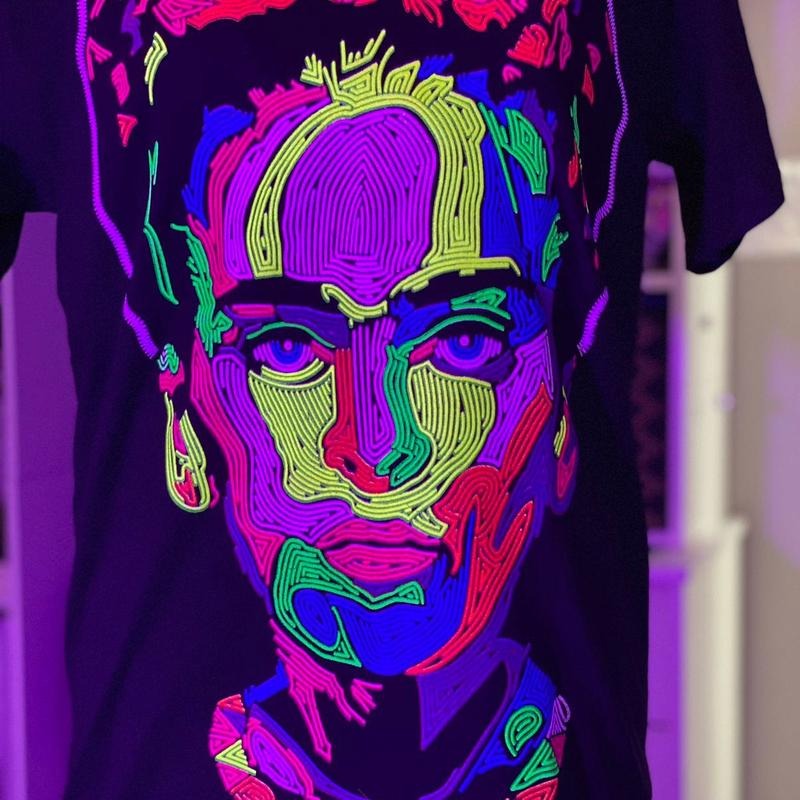Frida abstracta T-shirt  Cotton Black Hoodie, Sweatshirt | UrbanDripWear.com