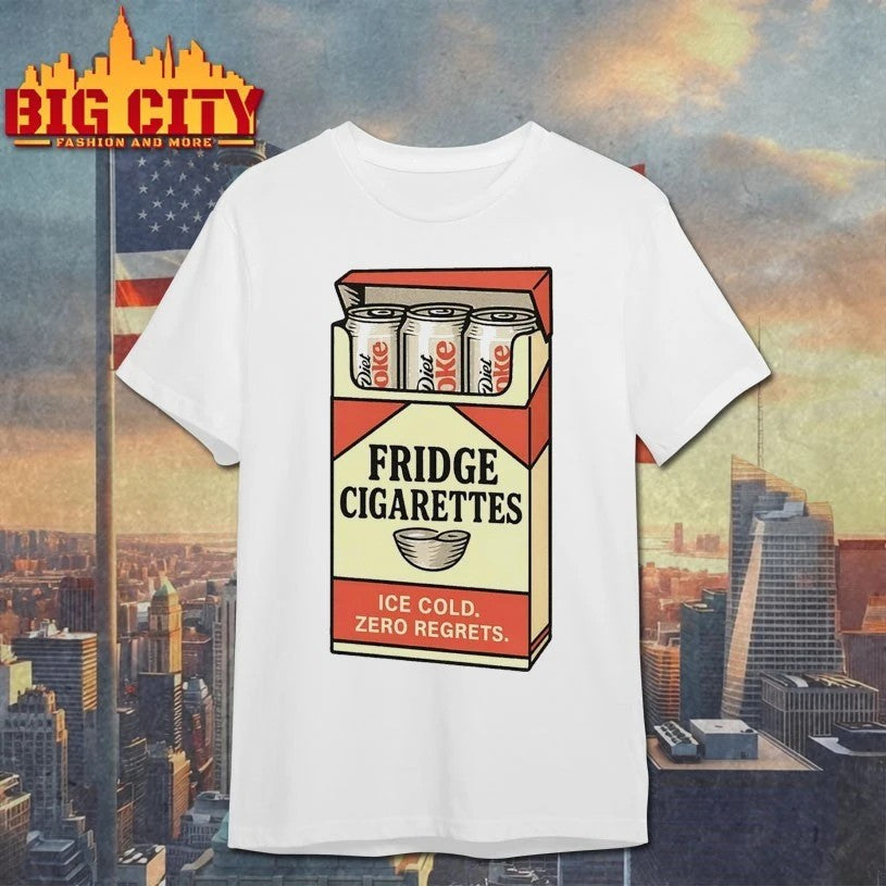 Fridge Cigarette Pack Ice cold zero regrets T-shirt