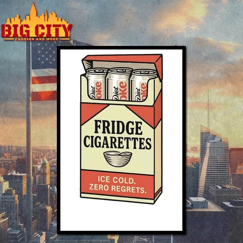 Fridge Cigarette Pack Ice cold zero regrets T-shirt