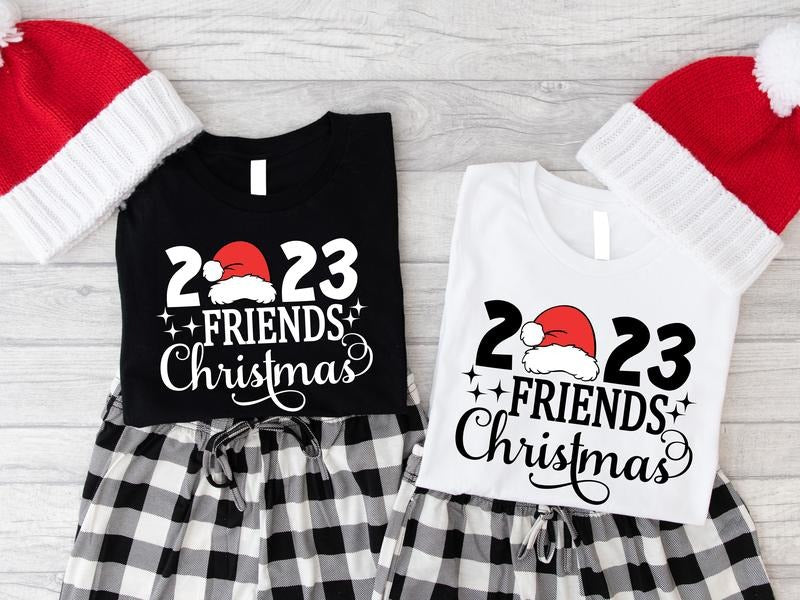 Friends Christmas 2023 Shirt, Friends Matching Christmas T-Shirt, Gift For Friend, Unisex Friends Gathering Short Sleeve....
