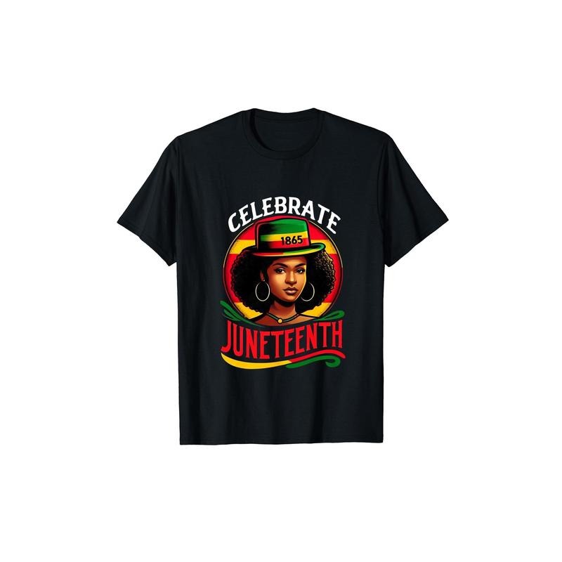 Men WomenCelebrate Juneteenth Freedom T-shirt Soft and Comfortable Crew Neck Short-Sleeve Tees, Casual & Comfortable for...
