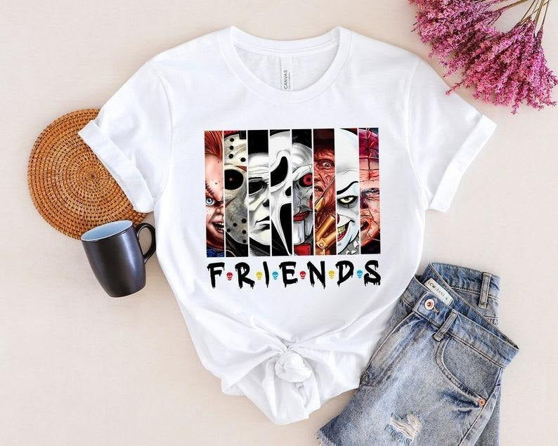 Friends Halloween Shirt, Horror Characters Friends Shirt, Halloween Horror Characters Shirt, Friends Shirt, Horror Movie...