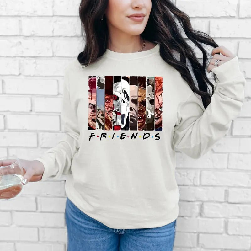 Friends Halloween Shirt, Horror Movie Shirt, Horror Movie Characters Shirt Hoodie, Sweatshirt | UrbanDripWear.com