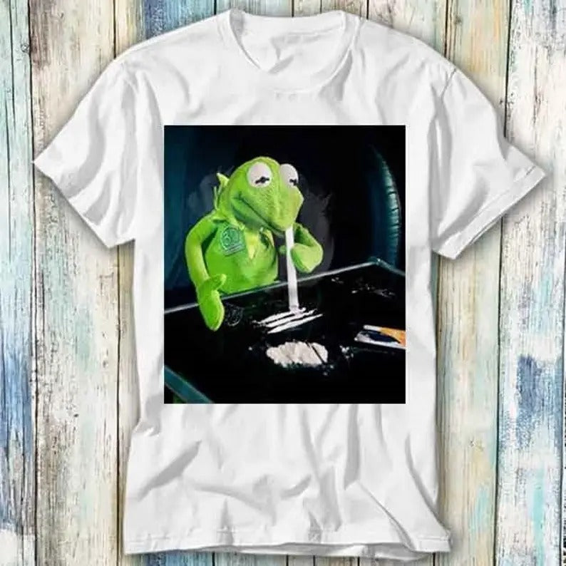 Frog Cocaine Drug Hipster Funny Narcos T Shirt, Meme Gift Funny Top Tee Style Gamer Movie Music, 100% Cotton, Crew Neck,...