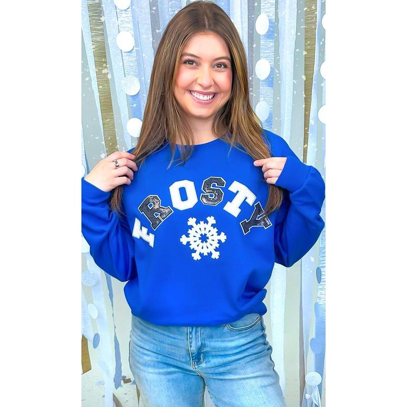 Frosty Sequin Christmas Graphic Sweatshirt T-Shirts, Hoodie | UrbanDripWear.com