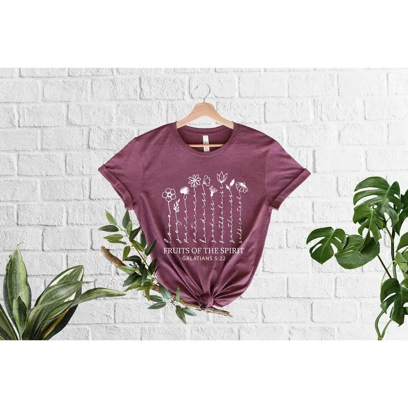 Fruits OF The Spirits Galatians Shirt, Bible Verse Tee, Christian Gift, Religious T-Shirt, Church Tshirt, Christian...