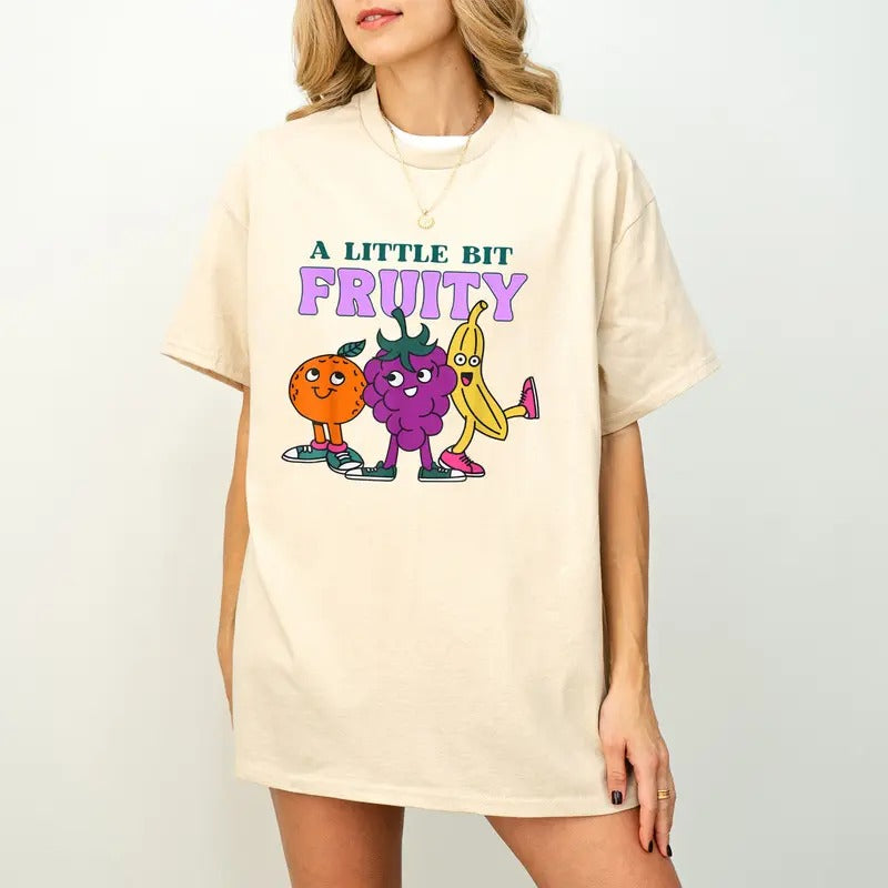Fruity LGBT Shirt, Gay Pride Retro Shirt, Funny Subtle Lesbian Pride Merch, LGBTQ Graphic Tee Subtle Bi Pride, Femme...