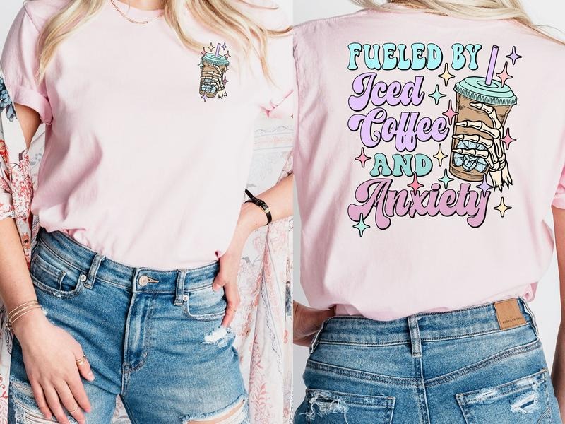Fueled By Coffee & Anxiety T-Shirt Hoodie, Sweatshirt | UrbanDripWear.com
