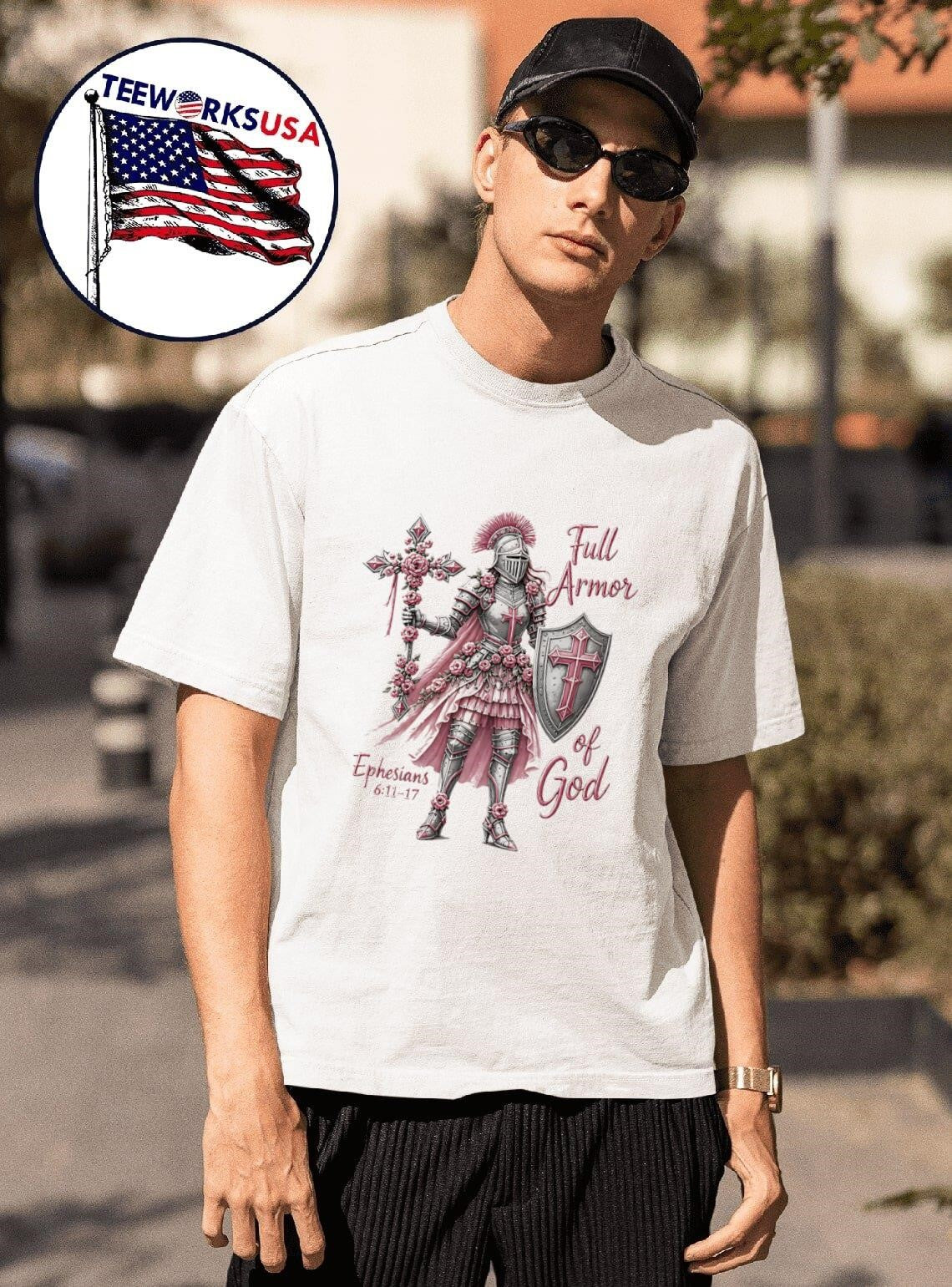 Full Armor Of God Ephesians 6 11 17 Knight With Flowers Shirt