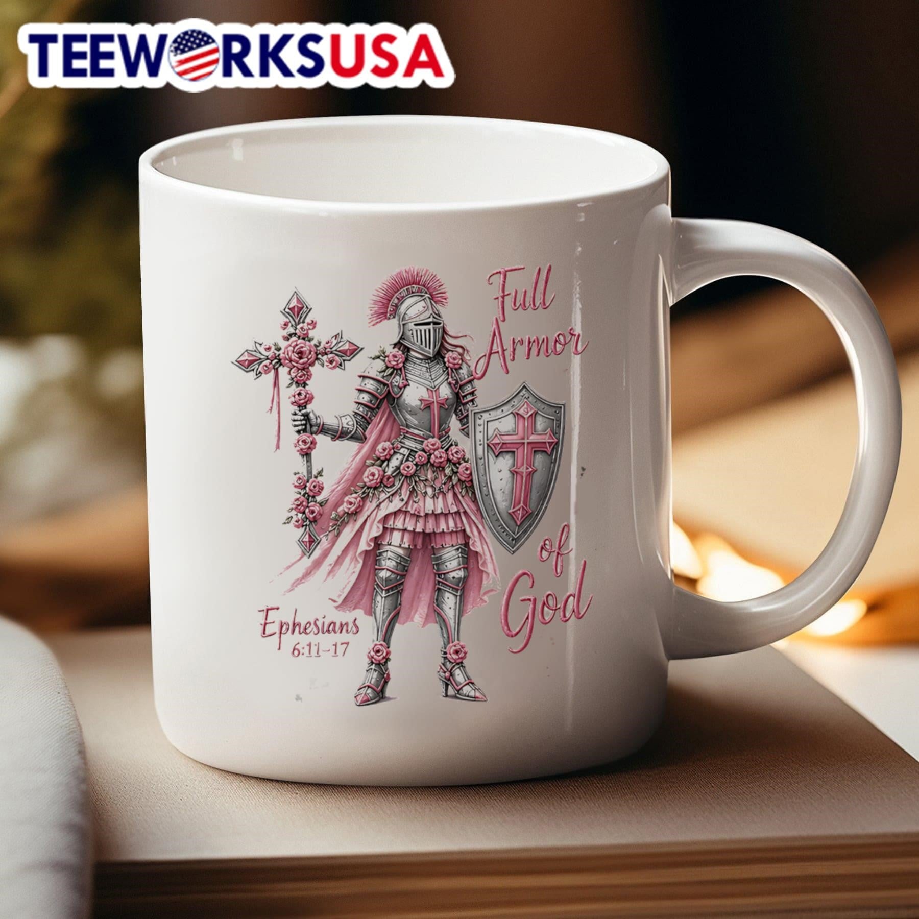 Full Armor Of God Ephesians 6 11 17 Knight With Flowers Shirt