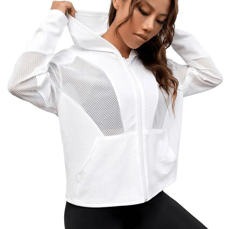 Full Zip Up Athletic Running Hoodie Jackets Mesh Lightweight Sun Shirt Sweatshirt | UrbanDripWear.com