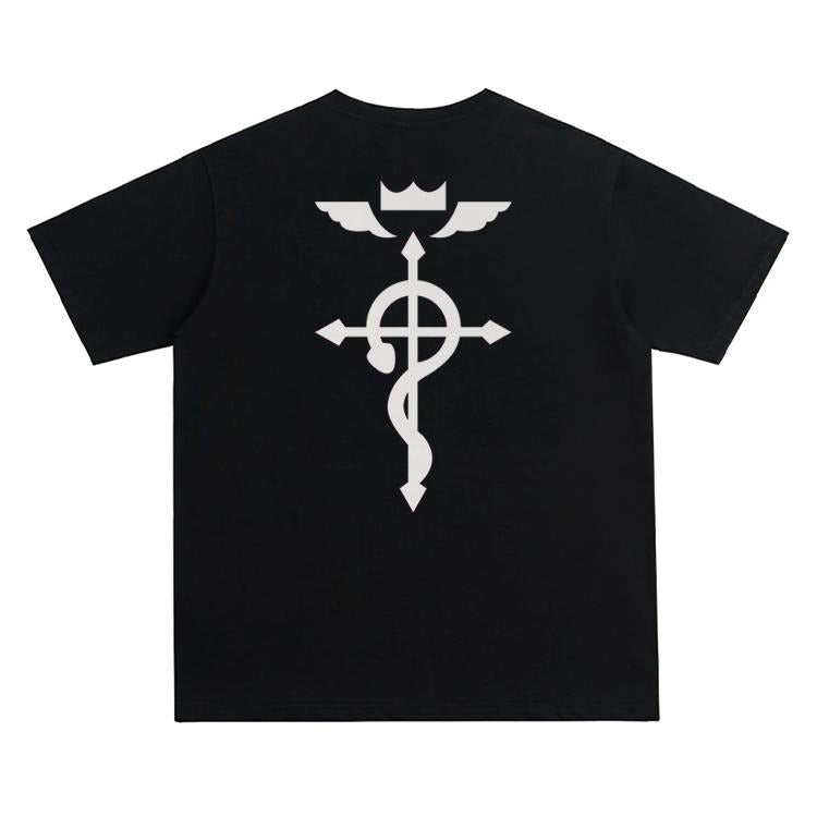 Fullmetal Alchemist "Symbolic Emblem" Vintage Oversized Tee Anime T-shirt 100% Cotton Original Design Men's Top...