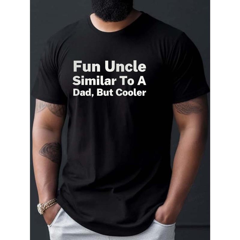 Fun Uncle Print T Shirt, Tees For Men, Casual Short Sleeve T-shirt For Summer Made in USA Hoodie, Sweatshirt