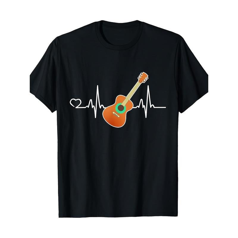 Fun guitar heartbeat guitarist instrument design T-shirt Made in USA Hoodie, Sweatshirt | UrbanDripWear.com