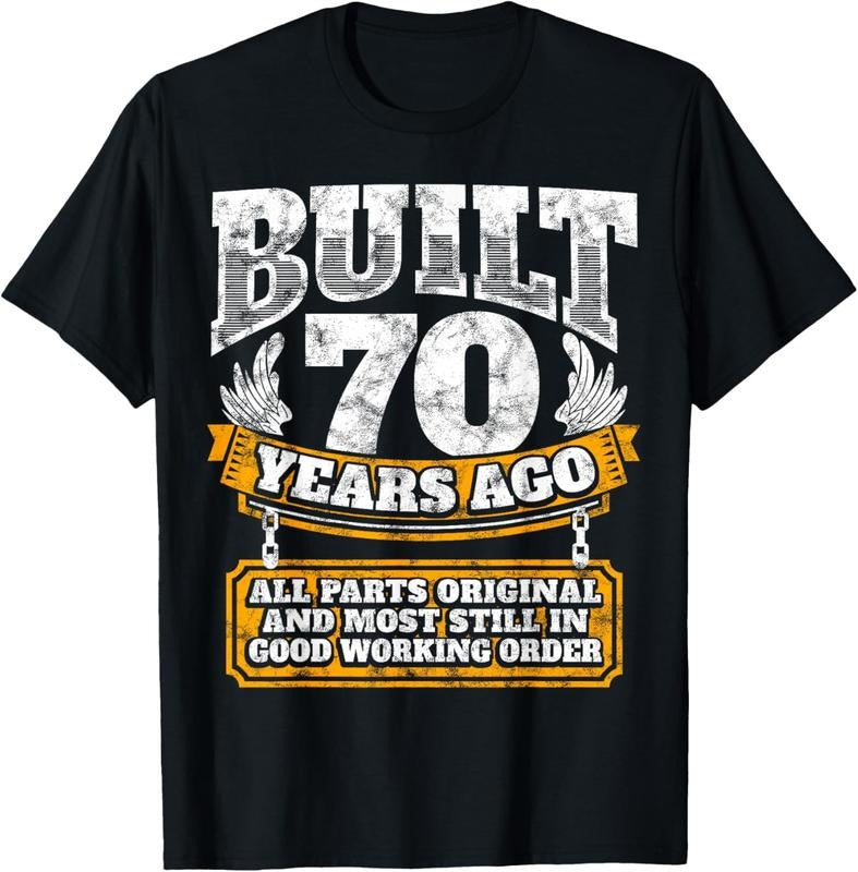 Funny 70th Birthday Shirt B-Day Gift Saying Age 70 Year Joke T-Shirt Cotton Menswear Hoodie, Sweatshirt | UrbanDripWear.com