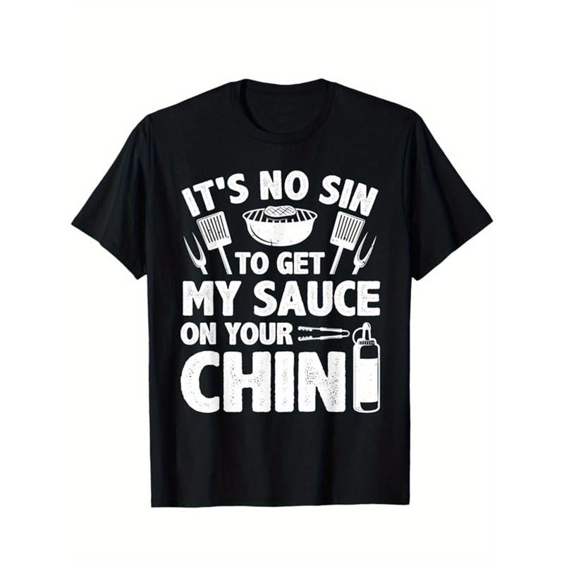 [Funny BBQ Graphic Tee] Funny BBQ Graphic Cotton T-Shirt