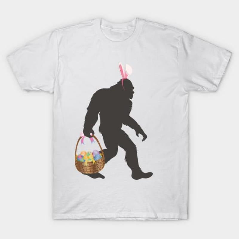 Funny Bigfoot Easter Design with Easter Basket T-Shirt Hoodie, Sweatshirt | UrbanDripWear.com