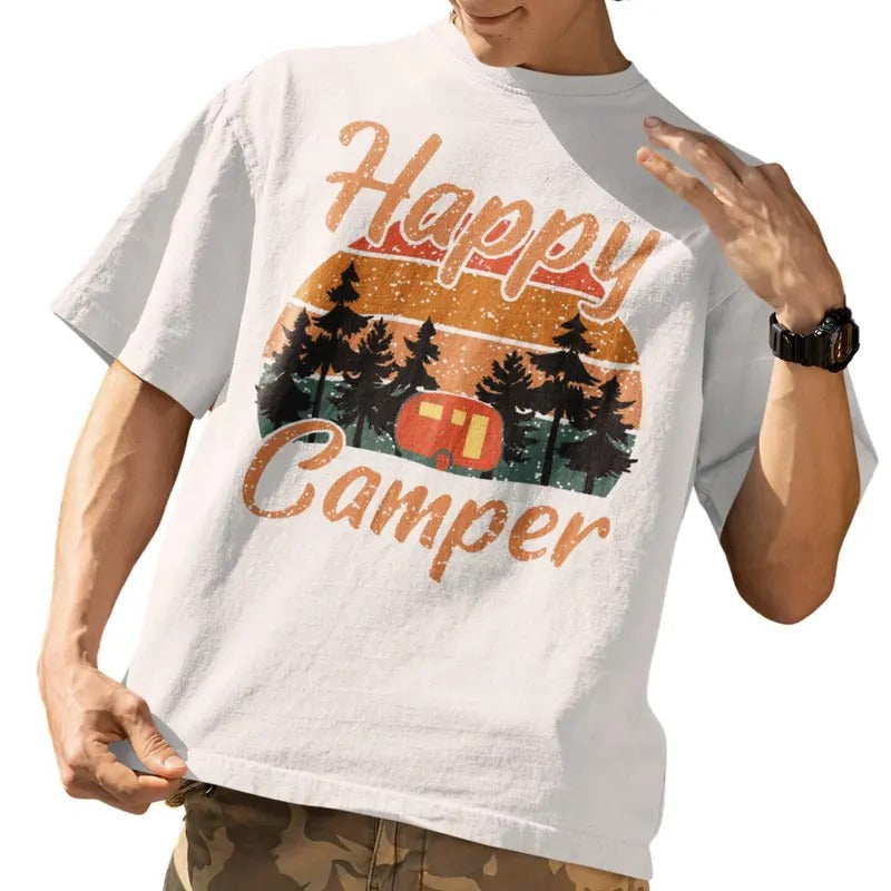 Funny Camping Hiking Lover Present Happy Camper Gift T-Shirt Hoodie, Sweatshirt | UrbanDripWear.com