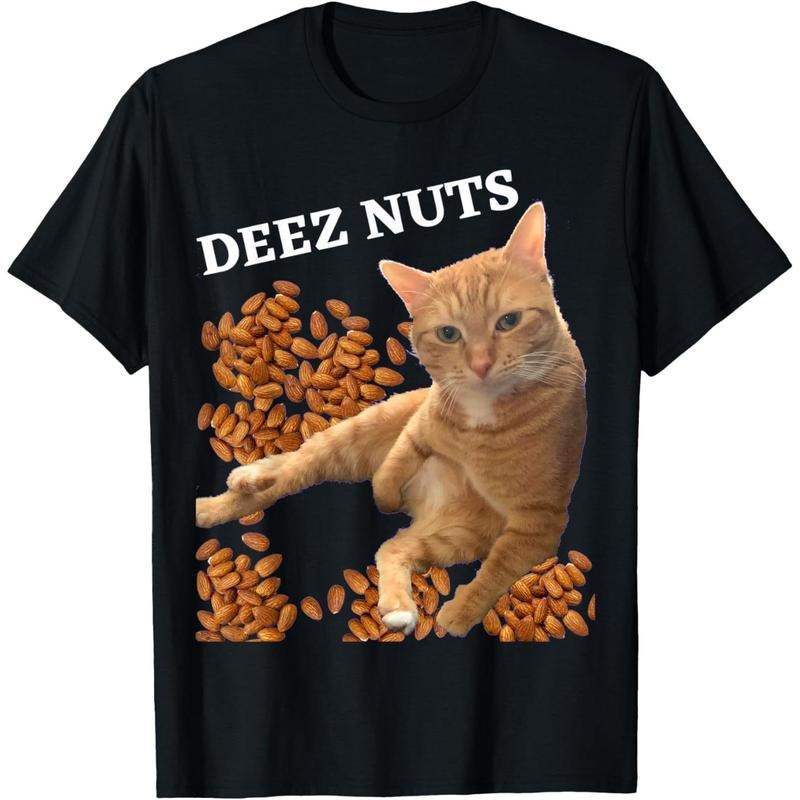 Funny Cat Deez Nuts Joke T-Shirt made in usa Hoodie, Sweatshirt | UrbanDripWear.com