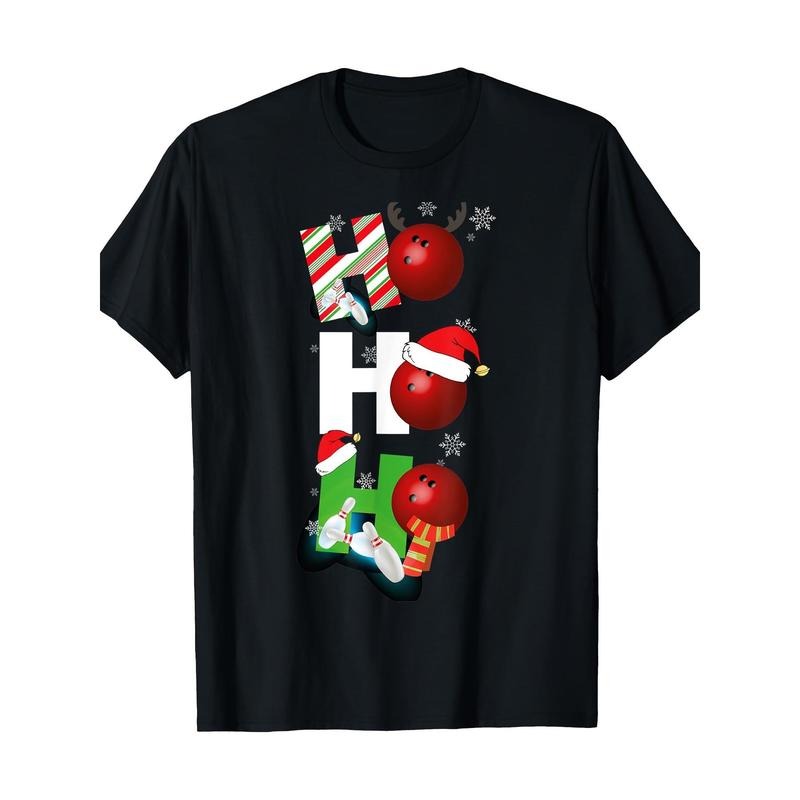 Funny Christmas Bowling Alley Pajamas Player Matching Bowler 220g 100% Cotton T-Shirt made in usa Hoodie, Sweatshirt