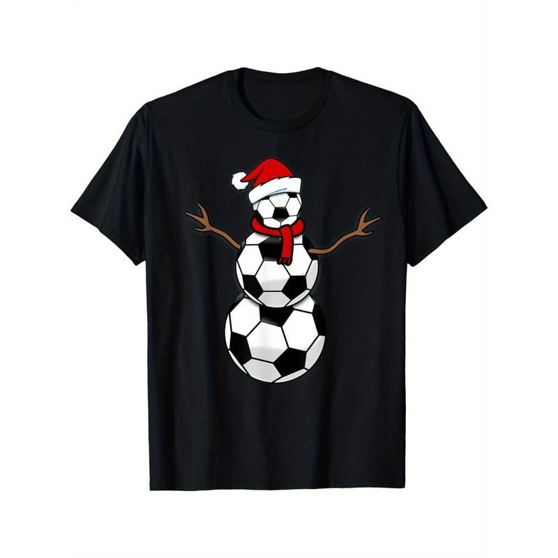 Funny Christmas Football Santa Claus Snowman Men's T-Shirt T-Shirt made in usa Hoodie, Sweatshirt | UrbanDripWear.com
