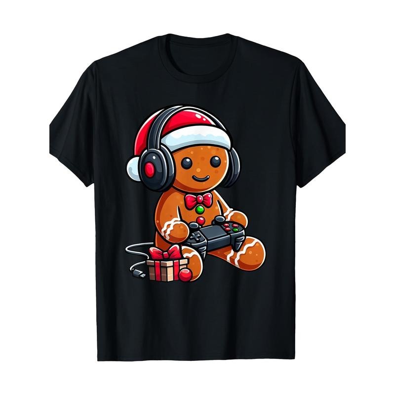 Funny Christmas Gamer Gingerbread Xmas Gaming Men 220g 100% Cotton T-Shirt made in usa Hoodie, Sweatshirt | UrbanDripWear.com