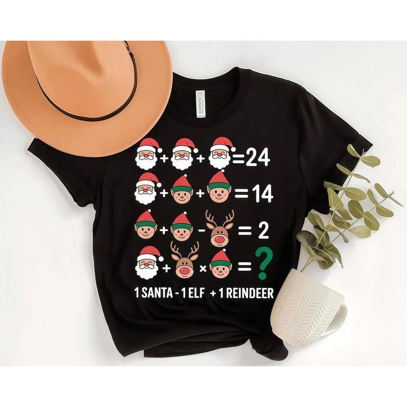 Funny Christmas Math Shirt: Santa Elf Reindeer Equation Tee Suitable for men and women Hoodie, Sweatshirt | UrbanDripWear.com