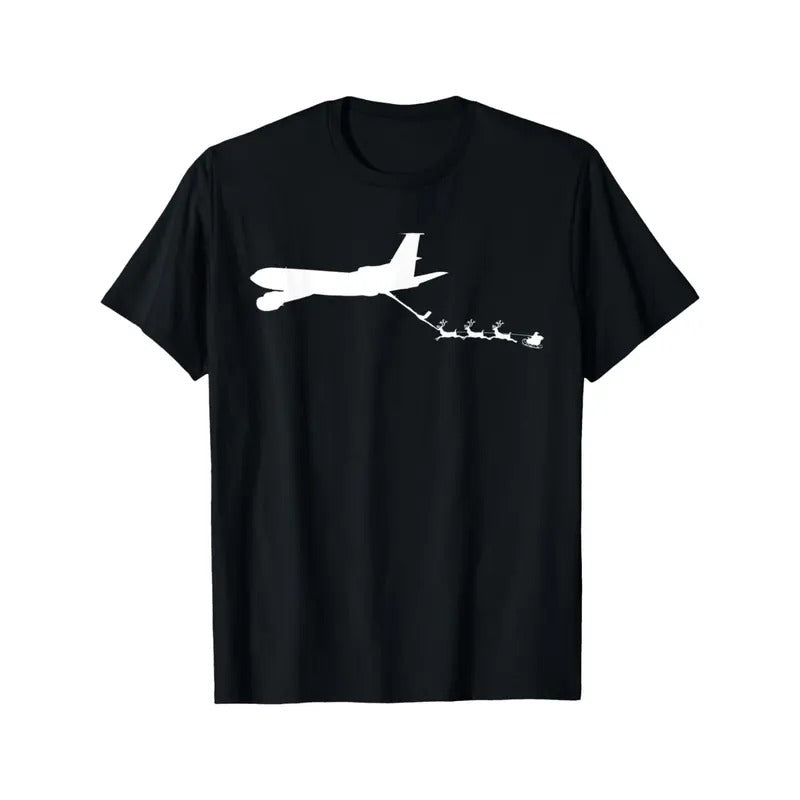 Funny Christmas Plane T-Shirt Fueling Santa's Sleigh Made in USA Hoodie, Sweatshirt | UrbanDripWear.com