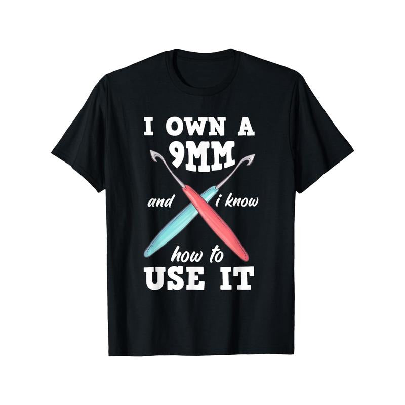 Funny Crocheting Crochet Men's Cotton T-shirt with Enduring Round Neck Classic Prints made in usa Hoodie, Sweatshirt