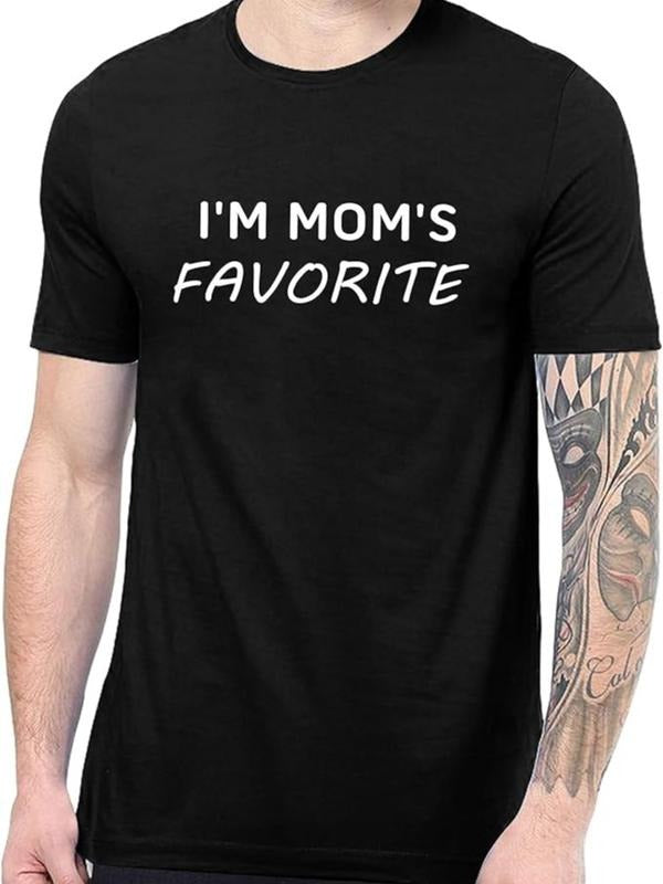 Funny Dark Humor Shirts For Men, I'm Moms Favorite Graphics - Sarcastic Humorous Funny T-Shirt Menswear Casual Cotton...