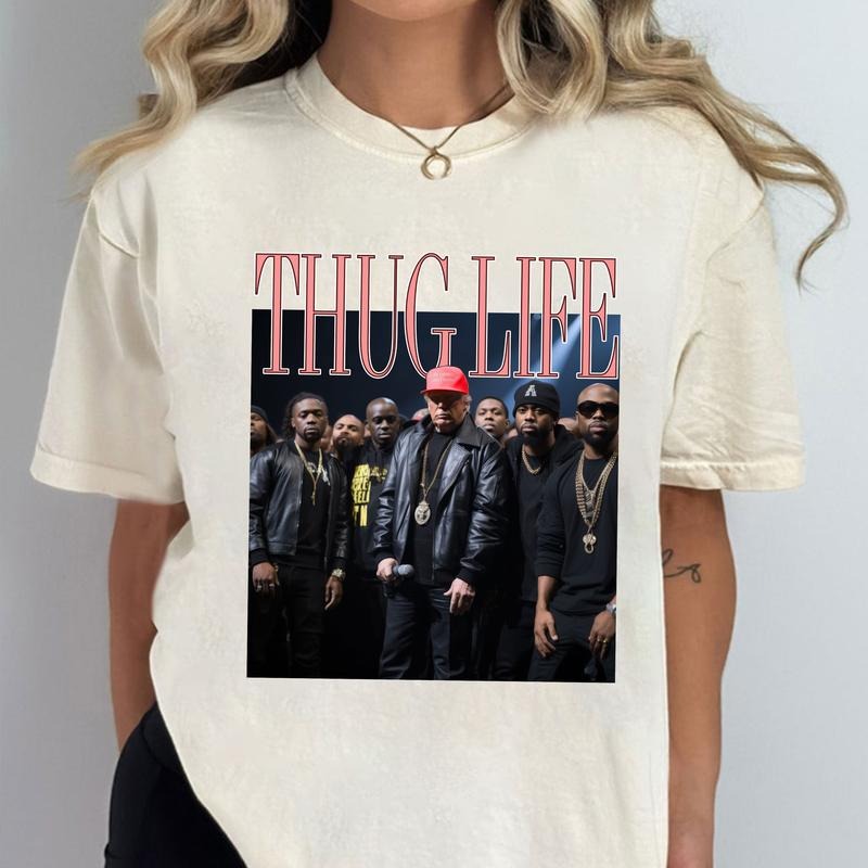 Funny Donald Trump Thug Life Shirt, Funny Meme Country Music Shirt, Viral Trump Thug Life Shirtstyle{n002}5 Hoodie,...