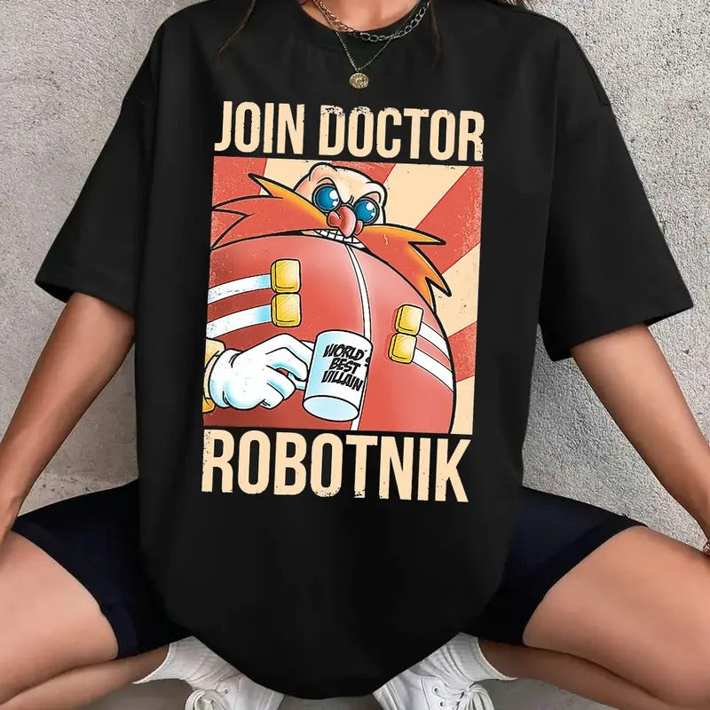Funny Dr Eggman Shirt Son1c Merch Unisex Streetwear shirt, Join Doctor Robotnikk Dr.Eggman Shirt, Funny Dr. Eggman Meme...