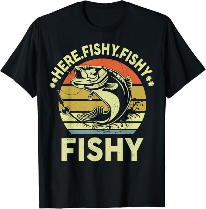 Funny Fishing Shirts, Here Fishy Bass Fishing T-Shirt Cotton Fashion Casual Classic Hoodie, Sweatshirt | UrbanDripWear.com