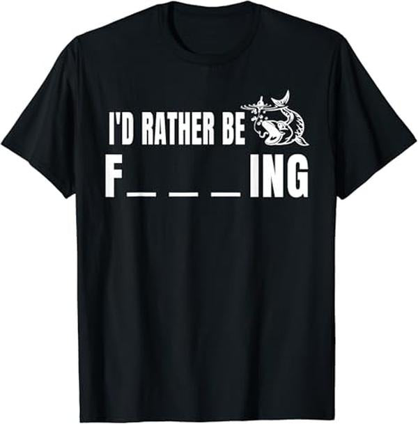 Funny Fishing Shirts, I'd Rather Be Fishing T-Shirt Cotton Fashion Casual Classic Hoodie, Sweatshirt | UrbanDripWear.com