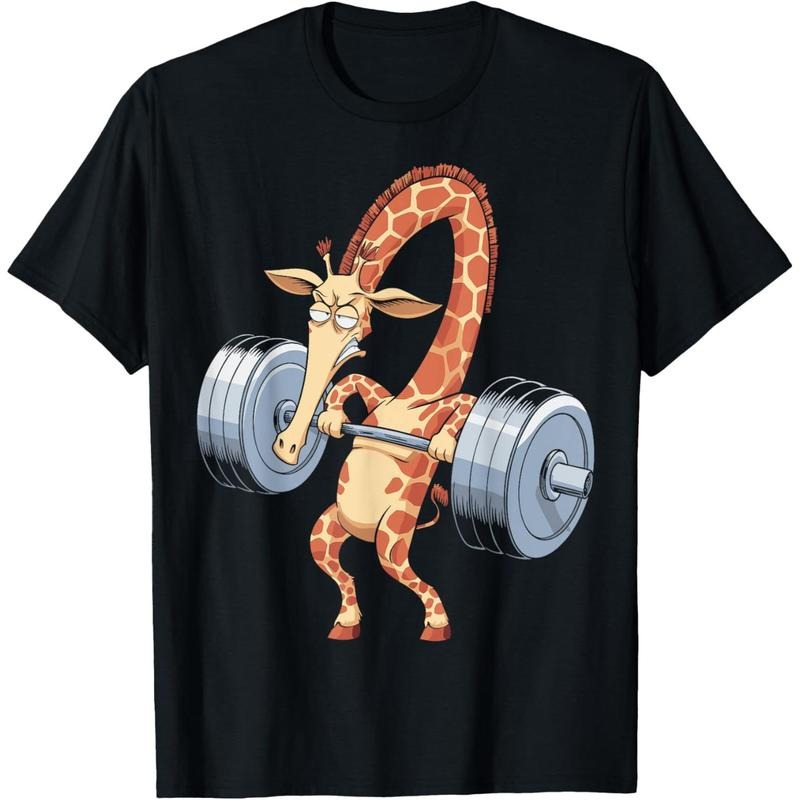 Funny Giraffe Weightlifting Deadlift Fitness Gym Barbell T-Shirt Hoodie, Sweatshirt | UrbanDripWear.com